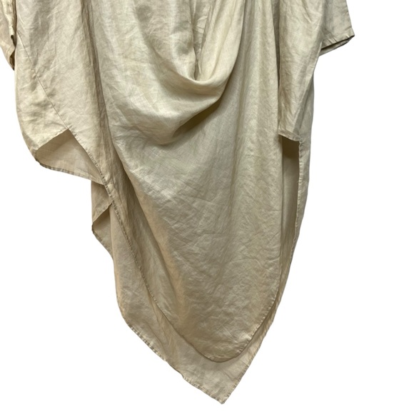 WEST LOVE LA 100% Linen Lagenlook Asymmetrical Hem Loose Long Sleeve Tops Blouse - Picture 7 of 13